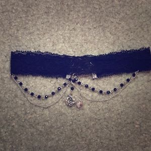 lace and silver choker
